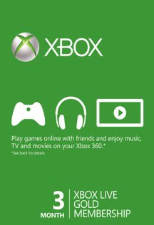 Tarjeta Prepago Xbox Live Gold - 3 Meses